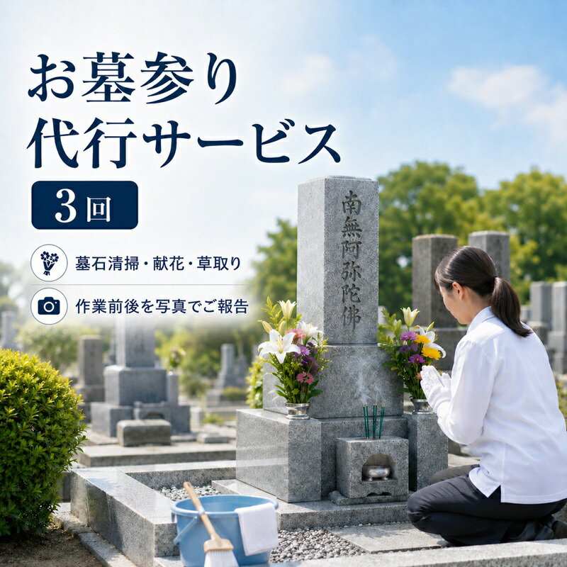 【ふるさと納税】【原村限定】 お墓参り 代行サービス 3回 | 墓 お参り 献花 線香 掃除 草取り 代行 サービス 長野県 諏訪郡 原村