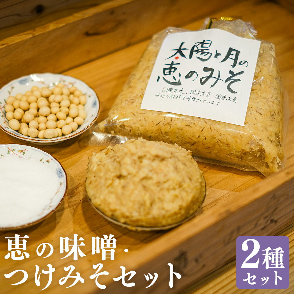 【ふるさと納税】太陽と月の恵のみそ×1個 （1kg） つけみそ×6個 （ゆず×2・しょうが・しょうがねぎ・とりそぼろ・とりそぼろピリ辛） セット おかず味噌 つけみそ 柚子 生姜 ネギ 鶏そぼろ 冷蔵 長崎県 長崎市 送料無料