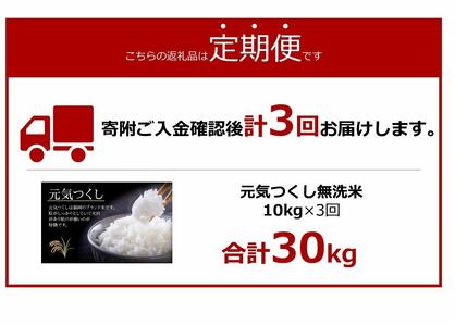 【3ヶ月定期便】元気つくし無洗米2kg×5袋　令和7年産(計10kg×3回)｜米 飯 元気つくし ブランド　定期便
