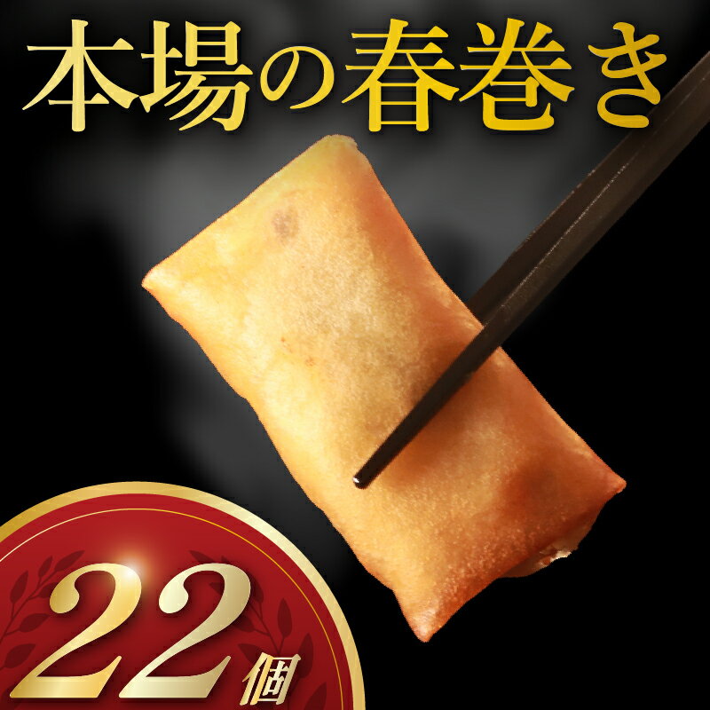 【ふるさと納税】 具材たっぷり 春巻き 22本 冷凍 豚肉 肉 お弁当 おかず 晩ごはん 夕ご飯 おつまみ リピーター はるまき 春巻 中華 中華料理 惣菜 野菜 手作り 無添加 豚まん専門店龍福 二見 冷凍食品 冷凍餃子 簡易梱包 小分け 焼き餃子 水餃子