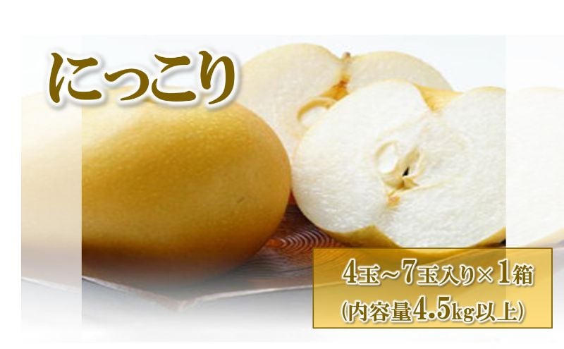 
            【先行予約】梨(にっこり) 4玉～7玉入り×1箱 (4.5kg以上) ※2025年10月上旬～11月下旬頃に順次発送予定
          