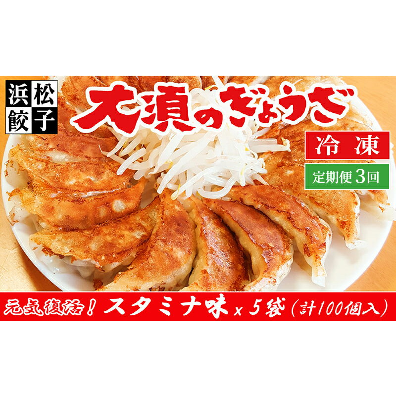 【ふるさと納税】【定期便3回】浜松餃子 大須のぎょうざ［ 浜松ぎょうざ にんにくマシマシ！元気回復！＜ スタミナ味 ＞］× 5袋（1袋20個入、合計100個） 　お届け：※寄附金のご入金確認の翌月以降、初回発送から3ヶ月連続でお届けします。