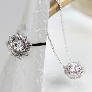 ダイヤ 指輪 pt900 ダイヤモンドリング & ダイヤモンドネックレス 合計1.2ct （RP-MR1202-MN770）鑑別書 保証書 ケース 付 ジュエリー 宝石 アクセサリー ペンダント 宝石