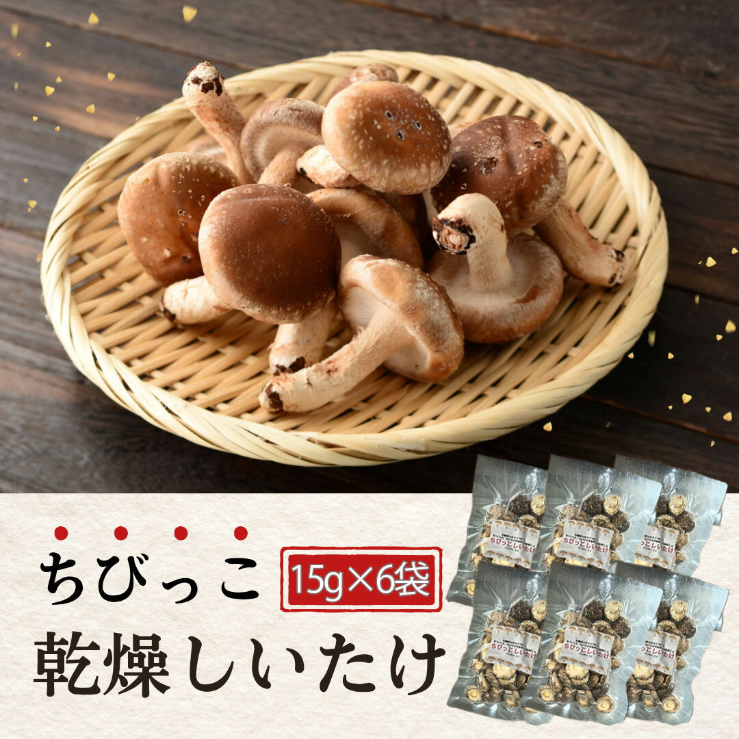 【ふるさと納税】 大分県産 しいたけ 津久見で育てたちびっこ乾燥しいたけ 選べる 15g×6袋　|　津久見市 干し椎茸 菌床しいたけ シイタケ きのこ 肉厚 小粒 乾物 大分県 九州 国産 産地直送 送料無料 【創造工房】