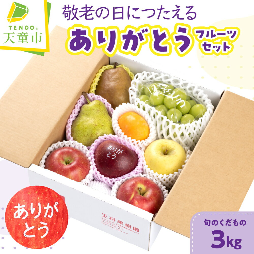 【ふるさと納税】 敬老の日 に つたえる ありがとう フルーツ セット 3kg 詰め合わせ 令和8年産 先行予約 2026年 桃 もも ラフランス 洋ナシ 林檎 ぶどう 果物 くだもの フルーツ セット 山形 のし 贈答 お礼 お取り寄せグルメ 産地直送 送料無料【 山形県 天童市 】