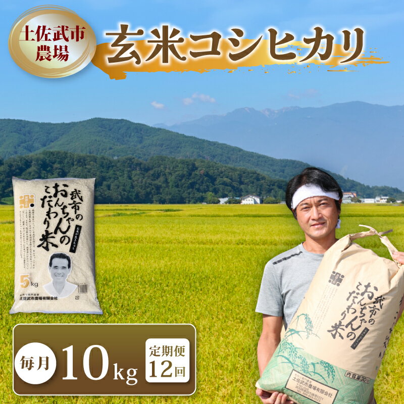 【ふるさと納税】 〈お米定期便〉 〈12回〉 玄米 コシヒカリ 令和7年度 数量限定 各10キロ 米 コメ お米 早場米 新米 ご飯 おにぎり こめ 高知県 南国市