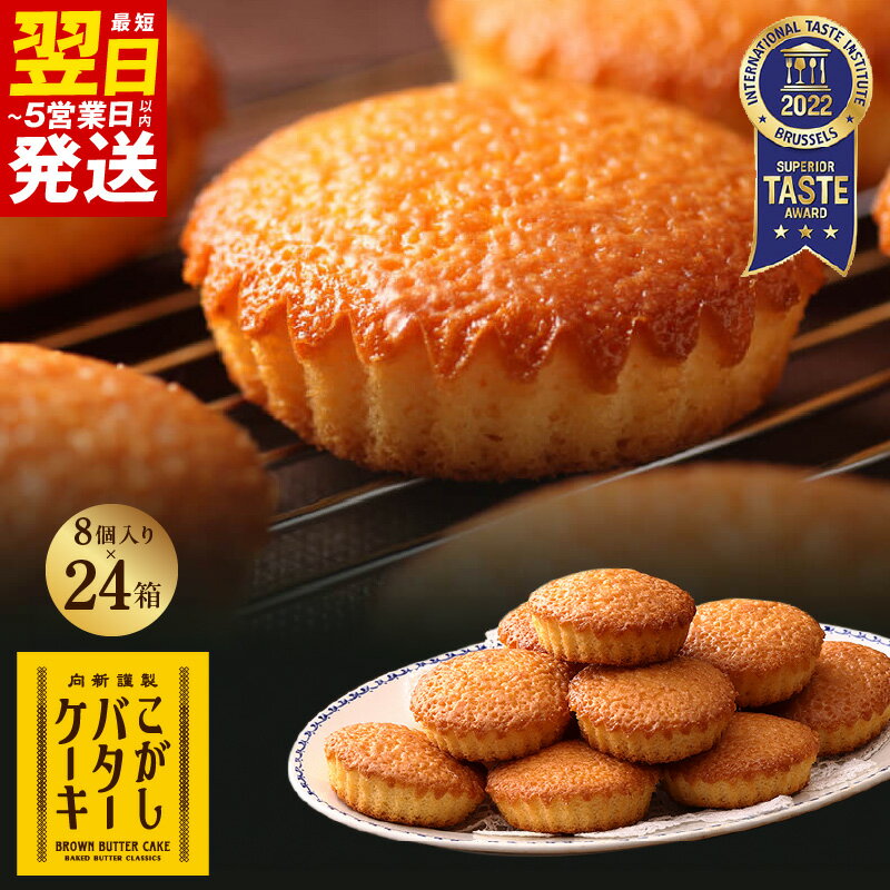 【ふるさと納税】＼最短翌日～5営業日以内発送／ ケーキ バターケーキ こがしバターケーキ 8個入 24箱 個包装 専用箱入り 洋菓子 お菓子 スイーツ 純度ほんのり甘い 芳醇 コク 風味 115％ こがしバター お取り寄せ お取り寄せグルメ 贈り物 大阪府 泉佐野市 送料無料 むか新