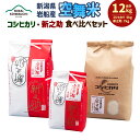 【ふるさと納税】【令和6年産米】空舞米 新潟県 岩船産 コシヒカリ 精米 5kg・新之助 7kg （合計12kg）米 白米 ご飯 ごはん 食べ比べ セット 村上市 B4090