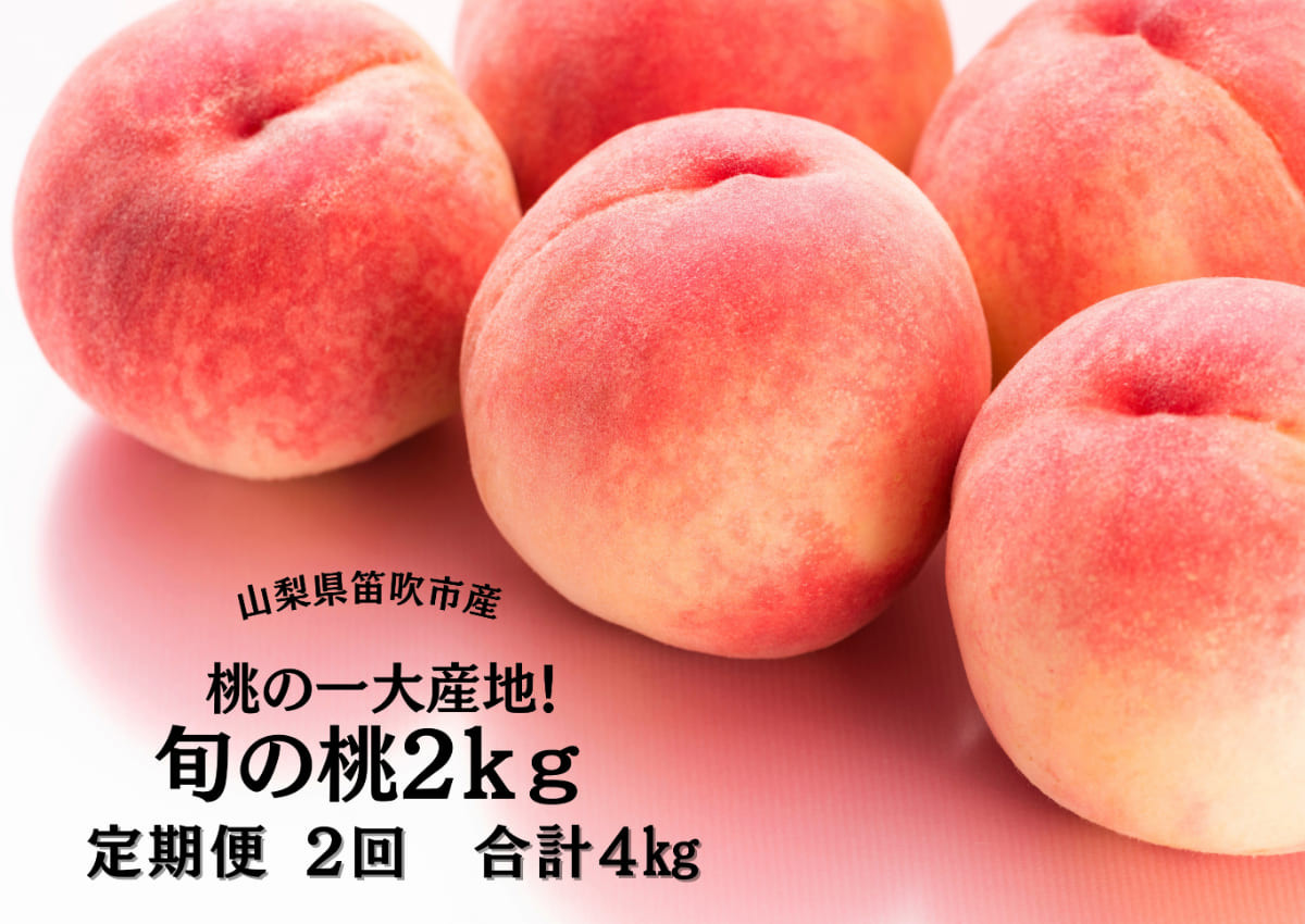 
            ＜25年発送先行予約＞笛吹市産旬の桃満喫コース2kg×2回発送 167-009
          