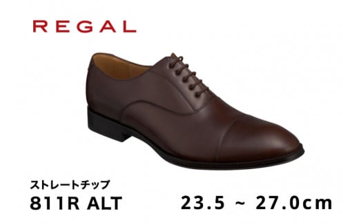 
REGAL 811R ALT ストレートチップ ダークブラウン 23.5～27.0cm リーガル ビジネスシューズ 革靴 紳士靴 メンズ
