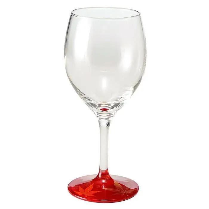 ぬりもん de Verre ワイングラス 蒔絵 紅葉 赤