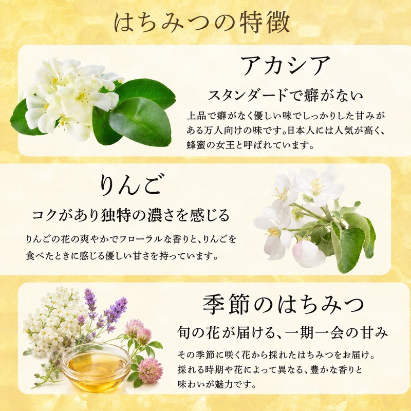 はちみつ 3種詰め合わせ 510g(170g×3) 伊達市産 国産 天然 蜂蜜 ハチミツ ハニー F21C-584