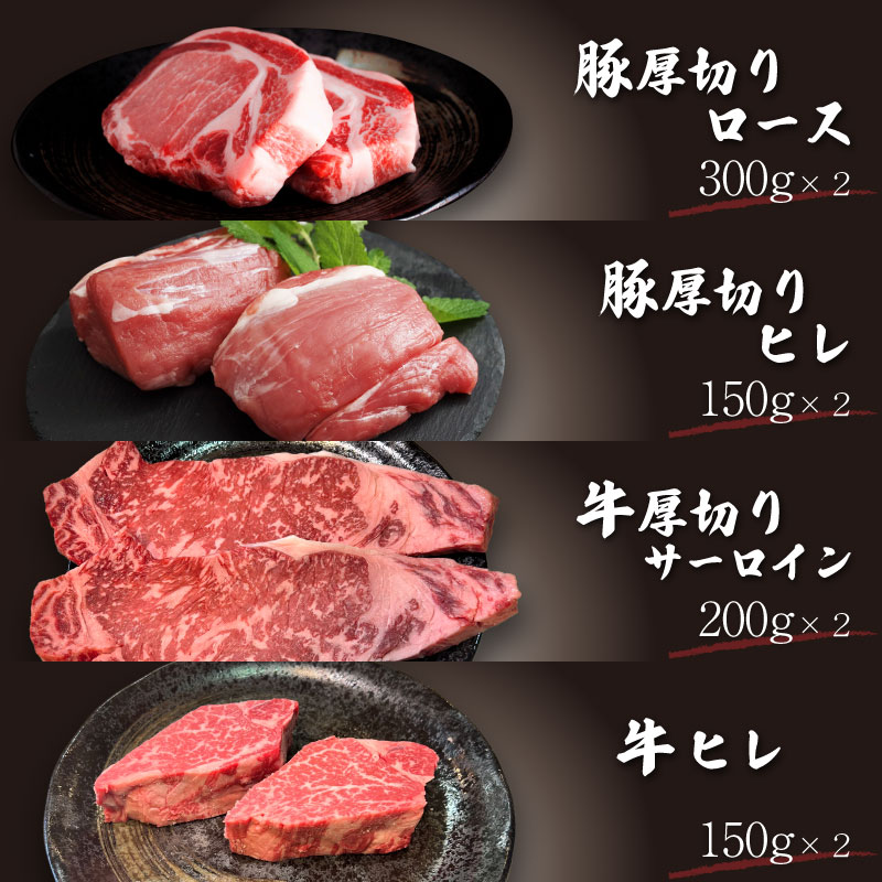 【冷凍】富士湧水ポーク・甲州ワインビーフ熟成肉 極上ステーキセット 肉 パーティー 豚肉 牛肉 鍋 お祝い 誕生日