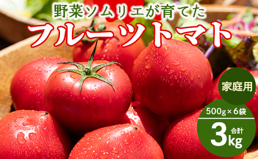【先行受付】家庭用 野菜ソムリエが育てた フルーツトマト 500g×6袋 合計3kg - 野菜 とまと 産地直送 料理 アレンジ サラダ 完熟 甘い あまい フレッシュ さっぱり 酸味 うしの恵 小分け おいしい 国産 高知県 香南市 mj-0022