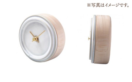 タイルと木のシンプルな手作り時計 TILE WOOD CLOCK 壁掛け・置き時計 『青海鼠釉』【杉浦製陶】 インテリア 雑貨 おしゃれ [TAO012]