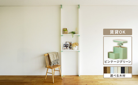 インテリア LABRICO 棚 セット S アジャスター ヴィンテージグリーン 平安伸銅工業 ツーバイ材 ツーバイフォー 棚板 棚受け 壁 壁面 壁面収納 家具 収納 DIY 突っ張り つっぱり棚 固定 賃貸 木 木材 平安伸銅 ラブリコ 兵庫 兵庫県 姫路 姫路市 ジャコビアン