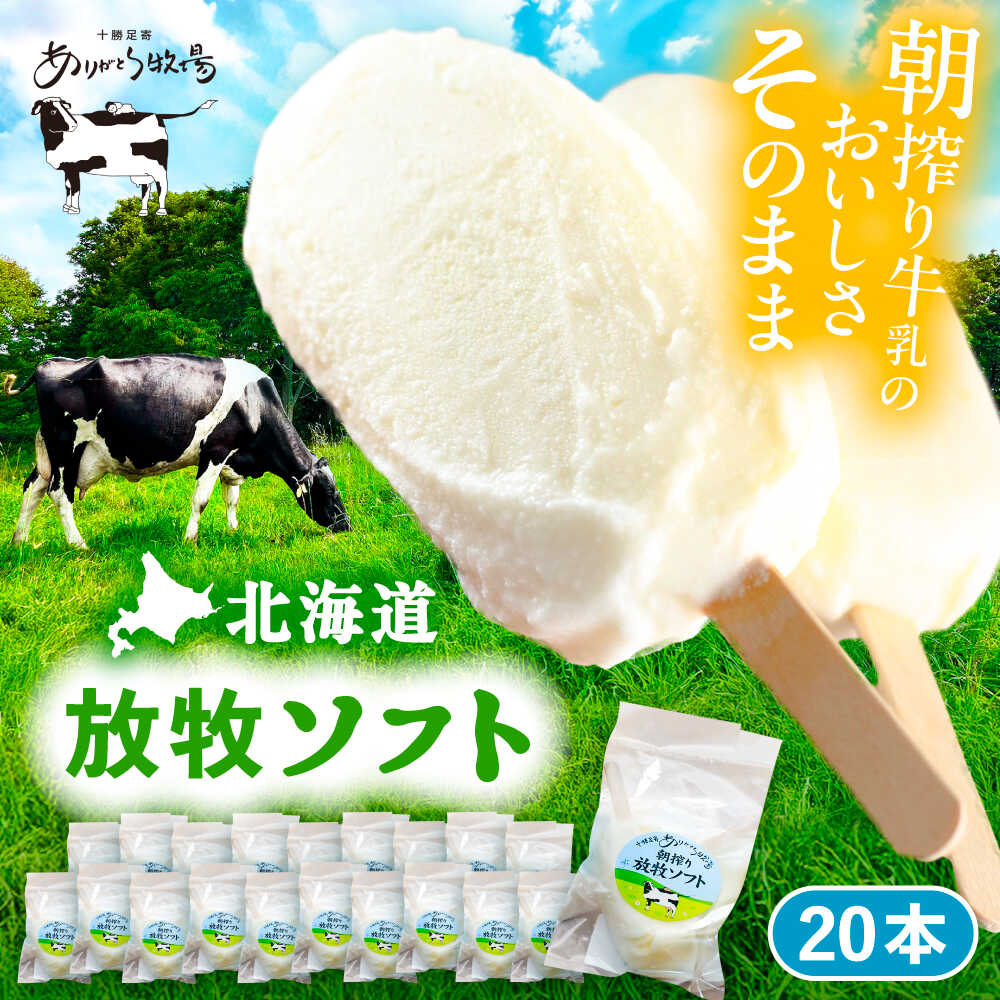 【ふるさと納税】＼TVで話題／ 北海道 朝搾り 放牧ソフト 80ml×20本　足寄町/ありがとう牧場 [BEAH012]