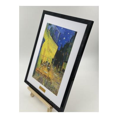 ふるさと納税 三郷市 【世界の名画】ゴッホ「ひまわり」「夜のカフェテラス」A4サイズ額装複製画 2枚セット |  | 03