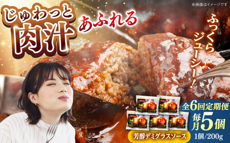 【全6回定期便】しまね和牛ハンバーグ200g×5個 ハンバーグ しまね和牛 小分け 肉 肉厚 和牛 簡単調理 湯煎 人気 お試し 島根県雲南市/株式会社 みやげ山海[AIDZ007]