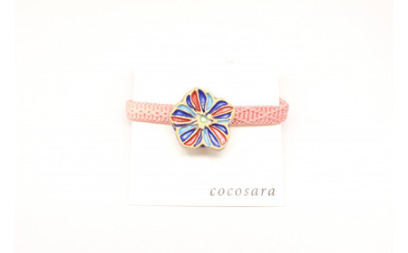 A10-238 cocosara ノーブルな雰囲気のお花の帯留（青・赤）