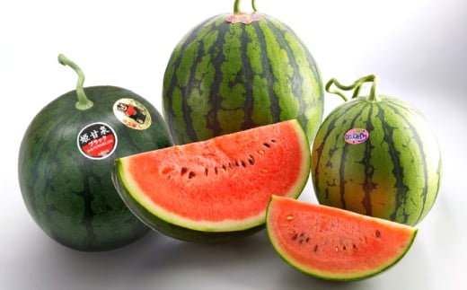 【2026年発送分 先行予約】【数量限定】【全3回定期便】 すいか 3種 食べ比べ セット 定期便 計5玉（小玉2 大玉1 黒小玉2）  スイカ 大玉 小玉 黒小玉 果物 フルーツ 【一般社団法人クラッシーノこうし】 [AYAB030]