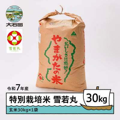 ふるさと納税 大石田町 米 雪若丸 30kg 令和7年産 【2026年6月下旬発送】山形県産 特別栽培米 玄米