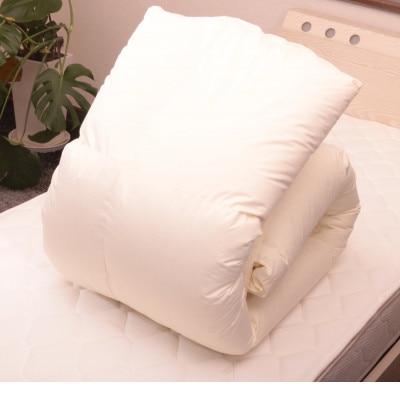【緊急支援品】シングル羽毛布団(ハンガリー産ダウン93%・充填量1.1kg・アイボリー)