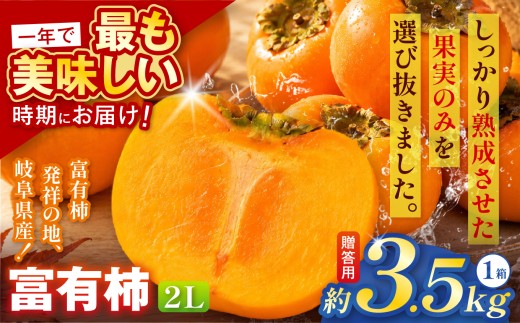 【贈答用】先行予約 令和8年11月中旬順次発送 富有柿 ( 2Lサイズ ・ 12個 ／ 3.5kg ) 1箱 |【お歳暮やご挨拶に選ばれる】 完熟収穫が生む格別な甘み 柿 富有柿 フルーツ 果物 完熟 国産 贈答用 贈り物 手土産 ギフト プレゼント お歳暮 季節の果物 高級 岐阜県 本巣郡 北方町