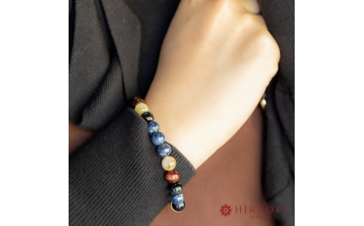 富と収入UPパワーストーンブレスレット(金運03)･8mm玉 (21.6cm)