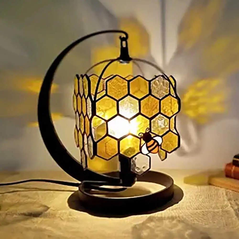 ステンドグラス テーブルランプ ミツバチプレミアム イエロー ランプ / Nijiiro Lamp[BBAD051]