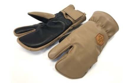 スキーグローブ 撥水三本指 ブラウン M 