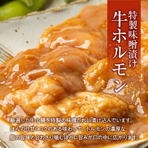 【４日以内発送】特製味噌漬け牛ホルモン大容量 2kg(500g×4)【配送不可：離島】◆もつ ホルモン 牛肉 焼肉 ビール 小腸 小分け おかず ビール つまみ 小腸 味噌 小分け パック おすすめ