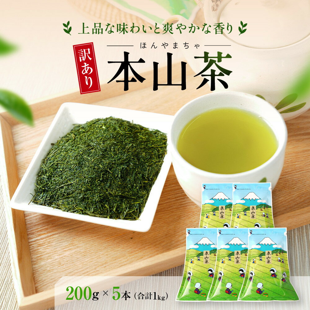 【ふるさと納税】【訳あり】本山茶（ほんやまちゃ）200g× 5本◆ | オススメ お茶 緑茶 飲料類 お茶類 茶葉 緑茶 静岡市 日本茶 静岡茶 人気 おすすめ 送料無料