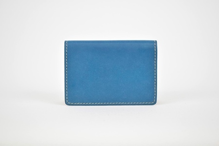 【全7色】栃木レザーの名刺入れ 約30枚収納 ポケット3つ Card holder 01/ブルー/minca　412