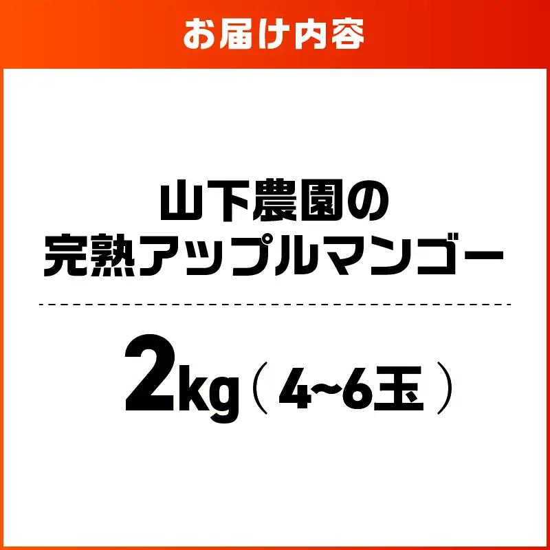 【 2027年 先行予約 】 甘い香り の 贈り物 ！ 山下農園 の 完熟アップルマンゴー 2kg （ 4～6玉 ） W063-003-02 期間限定 果物 マンゴー