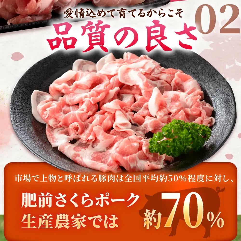 肥前さくらポーク 切り落とし 500g × 2パック 計 1kg 切り落とし 豚 豚肉 吉野ヶ里町/上場食肉[FDQ006]