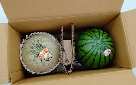 《先行予約 2026年度発送》 小玉スイカと庄内メロンの食べ比べセット （3kg） スイカ すいか 西瓜 デザート フルーツ 果物 くだもの 果実 食品 山形県 FSY-0525