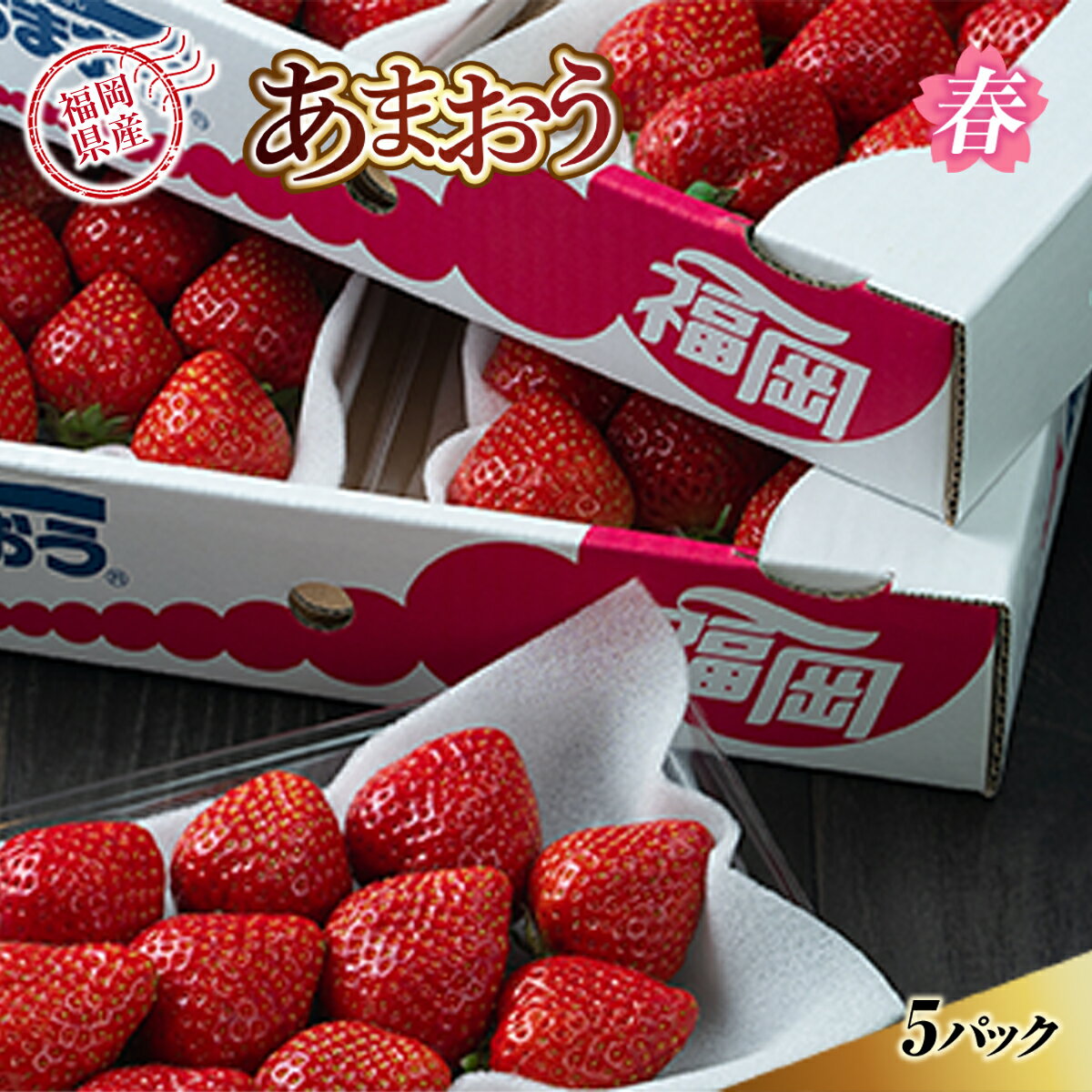 【ふるさと納税】【期間限定発送】 いちご あまおう 福岡産あまおう 春 5パック [南国フルーツ 福岡県 宇美町 um40azo970003] イチゴ 苺 フルーツ 果実 甘い 小分け