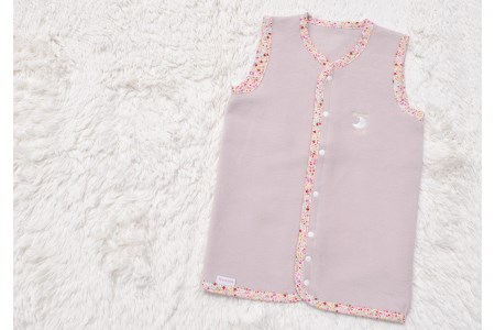 綿毛布スリーパー 2way仕様で暖か(Mサイズ) ベージュピンク×花柄 毛布の町(泉大津産) sleeper-s [3010]