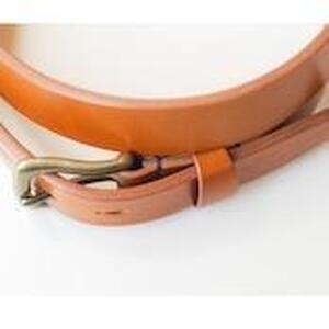 【minca】幅35mmベルト/32インチ  栃木レザーの希少な「ハーネスレザー」使用の贅沢な1枚革のレザーベルト/キャメル/HL-B02/CAMEL/minca　555