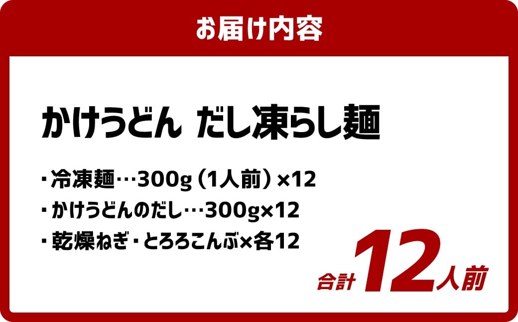 かけうどん だし凍らし麺 12人前