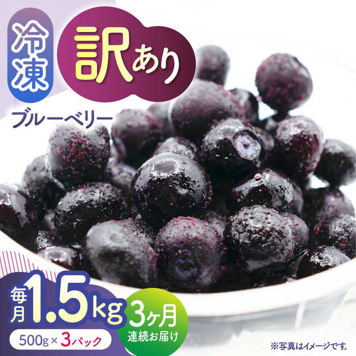 【ふるさと納税】【3回定期便】【訳あり】 冷凍ブルーベリー 小粒 約1.5kg（約500g×3pc） 【すみれファーム】[ZEP049]