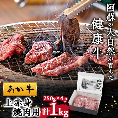 【白水乃蔵】あか牛　上赤身焼肉用　1kg(250g×4)【配送不可地域：離島】【1129145】