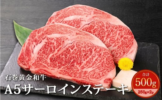 うしちゃんファームの石巻黄金和牛 A5サーロインステーキ 約250g×2p 冷凍 宮城県産 和牛 牛肉 サーロイン ステーキ 赤身 黒毛和牛 焼肉 BBQ アウトドア キャンプ 家庭用 お祝い お取り寄せ グルメ 宮城県 石巻市