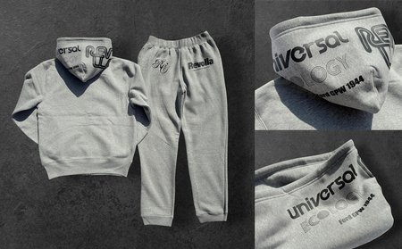 【ブラック】 ふっくら 暖かい ジップフーディー＆パンツ［ロゴ＆スタータイプ］ 裏起毛仕様 静岡県 牧之原市 REVOLLA