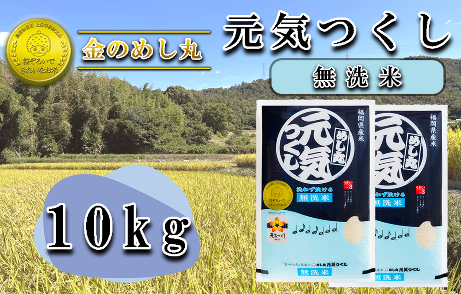 
                  CE-066_令和8年米【無洗米】金のめし丸元気つくし １０Kg（５kg×２袋）
                