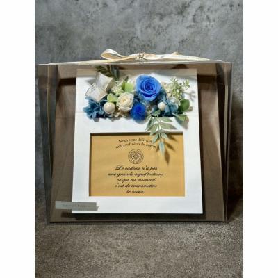 ふるさと納税 出雲市 ブリザードフラワーのフォトフレーム(木製スタンドタイプ)【ブルー】 |  | 03
