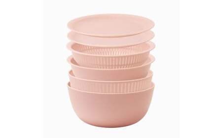 米とぎにも使える ザル ボウル 6点セット LBK-10 ピンク ／ キッチン用品 調理器具 耐熱 重ねて収納 コンパクト ライクイット like-it 奈良県 葛城市【like021-5】