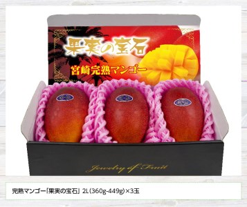 【令和9年発送】【宮崎県産完熟マンゴー】果実の宝石　2L×3玉 【 果物 フルーツ マンゴー 宮崎県産 みやざきマンゴー 先行予約 数量限定 期間限定 】