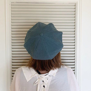 【選べるカラー】　麻素材 キャスケット 帽子  Mサイズ（ベージュ ブラック ターコイズ レンガ ストロベリー）キャップ 京都 京都府 長岡京市 手づくり ファッション おでかけ コーデ ぼうし 職人